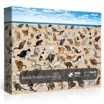 Bboldin® Beach Pooping Cats Jigsaw Puzzle 1000 Pieces
